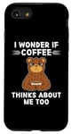 Coque pour iPhone SE (2020) / 7 / 8 Adorable ours Kawaii I Wonder If Coffee Thinks About Me Too