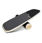 Yes4All 8GHV Balance Board Trainer, surface lisse et rouleau recouvert de TPE épais ; planche d'entraînement en bois pour tous les niveaux d'entraînement, la stabilité et la force central