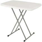Dazhom - Table De Balcon Pliante,Table d'Appoint d'Extérieur,Peu Encombrant,75×50×50/62/74,Blanc Rectangulaire