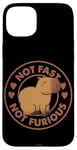 Coque pour iPhone 15 Plus Badge parodie du film Capybara avec inscription « Not Fast Not Furious »