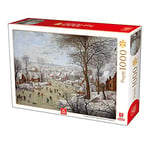 Deico Games Art Puzzle 1000 pièces Pieter Breughel Le Jeune Paysage d'hiver avec Skaters et Oiseaux piège pcs The Younger Winter Landscape with and Birds Trap, 76656, Multicolore