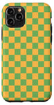 iPhone 11 Pro Yellow, Green, Checkerboard Squared Pattern, Checkered Case