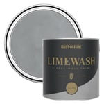 Rust-Oleum 2.5L Water-based Limewash Effect Wall Paint - No.270, Soft Mid Grey, 11m2/L Coverage, Fast-Drying, Low Odour, Infinitely Recyclable Tin, Made in UK