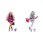 Monster High Poupée Clawdeen Wolf avec Accessoires Et Animal De Compagnie HHK52 & Poupée Lagoona Blue avec Accessoires Et Piranha De Compagnie, Poupée Mode Articulée