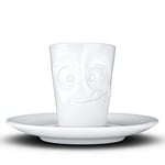 FIFTYEIGHT PRODUCTS Tasses/tasses à expresso avec soucoupe « Délicieux » (porcelaine, 80 ml, blanc, fabriqué en Allemagne)