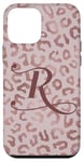 Coque pour iPhone 12 mini Letter R Initial Leopard Rose Pink Cheetah Monogram