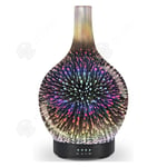 INN Luftfuktare 12,95x12,95x22,86cm Nattljus 7 färger Timerinställning Aroma Lampa 3D Fireworks Aroma Diffuser