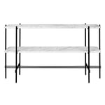 Gubi - TS Console - 2 hyllplan Svart Metall Marmor Bianco Carrara - Vit - Avlastningsbord - Metall/Sten