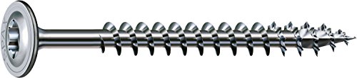 SPAX 251010802805 Wood Screw, 8.0 x 280 mm, Pack of 50, T-Star Plus, Flat Head, Partial Thread, 4CUT, Wirox A3J, 0251020802805, 8,0 x 280 mm, Set of 10 Pieces