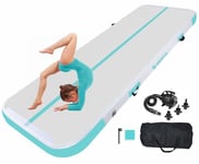 MEKETUM Tapis de course à air, 2/3/4/5 m, 10/20 cm, gonflable, antidérapant, pour la maison, l'entraînement, le tumbling, le yoga, l'extérieur, le fitness, la gymnastique, le sport