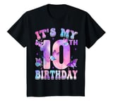 Youth It's My 10th Birthday Butterfly Theme 10 Year Old Party Girl T-Shirt