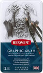 Derwent34214 Graphic Medium Graphite Drawing Pencils, Set Of 12, Professional