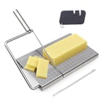 Esie Houzie Cheese Slicer - Multipurpose Stainless Steel Cheese Cutter & Food Cutter with Blade - Accurate Size Scale for Cutting Cheese Butter Vegetables Sausage Herbs & More (No Wire)