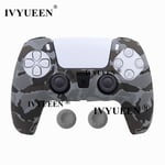 Camo Gris - Impression Par Transfert'eau Coque En Silicone Pour Manette Playstation 5 Ps5, Peau De Protection Pour Manettes Dualsense