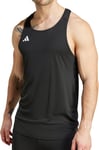 adidas Adizero Essentials Mens Running Vest Black Run Lightweight Tank Top