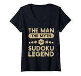 Womens The Man The Myth The Sudoku Legend Fathers Day V-Neck T-Shirt