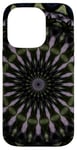 iPhone 14 Pro Fantasy Floral Circle Pattern Lilac Green Dark Blue Case