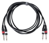 Cable Jack 6.35 mm Stereo Audio 2x Mâle Mono vers 2x Jack Mâle Mono Double 3m