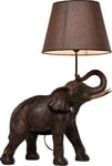 Kare Design Table Lamp Animal Elephant Safari, Brown, Bar Steel, Shade Linen, Bedside Lamp, Lighting, Room Decor, Bedroom, Living Room, Bulb not Included, 73.5 x 52.3 x 33 cm