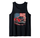 Fire Truck American Flag Rug Tank Top