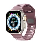 Silikonrem för Apple Watch ultra 2 band 44mm 49mm 45mm 42mm 40mm 41mm 38mm sport correa armband iwatch Series 7 6 3 se 8 9 smoke-purple