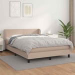 Lit � sommier tapissier avec matelas Cappuccino 140x190 cm