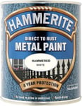 Hammerite Direct to Rust Metal Paint - Hammered White Finish 750ML, 5092971