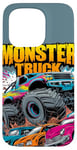 iPhone 15 Pro Monster Truck Crushing Cars Art for Monster Truck Lovers Case