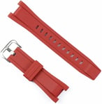 26 Mm Silicone Bracelet Compatible Avec G-Shock Gst-W300g S130bc S300g S310d-1a9 W330ac, Band Remplacement Bracelet Pour Gst Watch - Red Silver Buckle