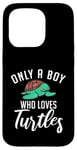 Coque pour iPhone 15 Pro Seul un garçon qui aime les tortues Un mignon amateur de tortues de mer