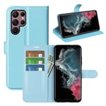 Galaxy S23 Ultra      Pu Wallet Case    [Lightblue]