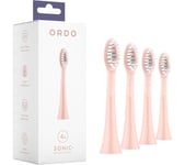 ORDO Sonic Replacement Toothbrush Head - Pack of 4, Rose Gold, Pink