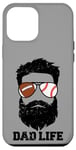 iPhone 12 Pro Max Football Baseball Dad Messy Hair Beard Football Baseball Dad Case