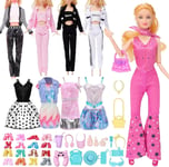 42PCS Clothes and Accessories Compatible with Barbie Dolls, Include 2 Fashion C