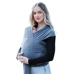 Baby Sling Wrap Newborn to Toddler Carrier, Stretchy Baby Wraps - Baby Sling Safety Tested, Hands-Free Baby Wrap Carrier, Newborn Sling - Baby Carrier (Dark Grey)