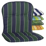 Beo Outdoor Coussin Bas Dossier Lavable KOS | Fabriqué en UE | Coussin pour Chaise Respirant et Doux pour la Peau | Coussin Fauteuil de Jardin résistant aux UV | Rayures en Bleu et Vert foncé