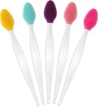 WLLHYF 5 Pcs Lip Scrub Brush Double-Sided Silicone Exfoliating Tool Mini Soft