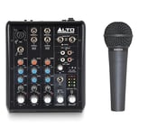 Behringer ULTRAVOICE XM8500 Dynamic XLR Vocal Microphoe and Alto TrueMix 500-5-In Audio Mixer with XLR Mic In and USB Audio Interface for Podcasting, Live Performance