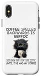 iPhone X/XS Coffee Spelled Backwards is Eeffoc Sign,Funny Cat Coffee Mug Case