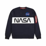 Alpha Industries Sweatshirt - Alpha Industries Nasa Inlay Sweatshirt - Navy