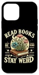 Coque pour iPhone 12 mini Lire des livres vintage Be Kind Stay Weird Floral Crystals Moon
