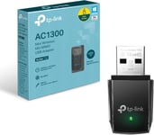 Clé WiFi Puissante AC1300 Mbps, adaptateur USB wifi, dongle wifi, USB 3.0 Double Bande, 2.4G / 5GHz, MU-MIMO, compatible avec Windows 11/10/8.1/8/7/XP, Mac OS X, Archer T3U(Q881)