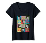 Womens Saved By The Bell Blocks With Faces V-Neck T-Shirt