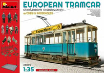 Liimattava malli MiniArt 38009 European Tramcar with Crew & Passengers 1/35