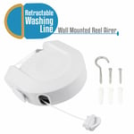 Retractable Clothes Line Washing Line Reel Airer Wall Mounted 12M Rope Automatic