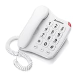 Big Button Phone 110 Corded - BINATONE 660610210001 Hearing Aid Compatible White