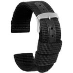 Nylon klockarmband Canvas ersättningsklockarmband Militär armé Herr Dam - 22mm Rostfritt stål Silver spänne Klockarmband