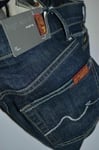 NEW 7 for all MANKIND MID RISE STRAIGHT JEANS size 24 uk 6 33"inseam leg stretch