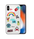 Coque Iphone XS Patch beach summer chill aloha surf ananas chill tropical transp