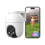 EZVIZ 4K Security Camera Outdoor, Support 512 GB SD Card, No Monthly Fee, Colour Night Vision, Human/Vehicle Detection, Auto-Track, Pan/Tilt 360° Home Wi-Fi CCTV System, Alexa/Google (C8c 8MP 4mm)